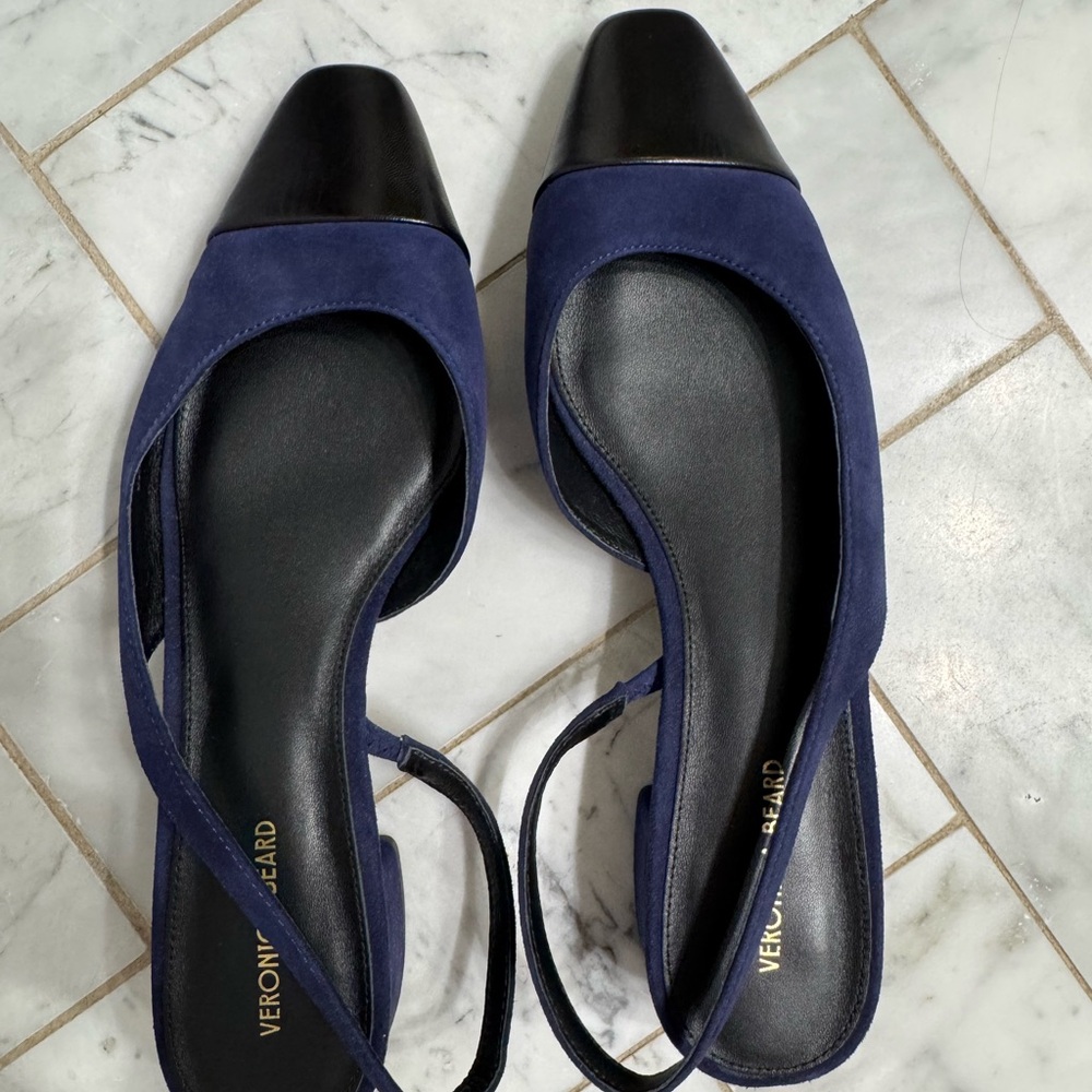 Veronica Beard Women's Blue and Black Slingback Shoes